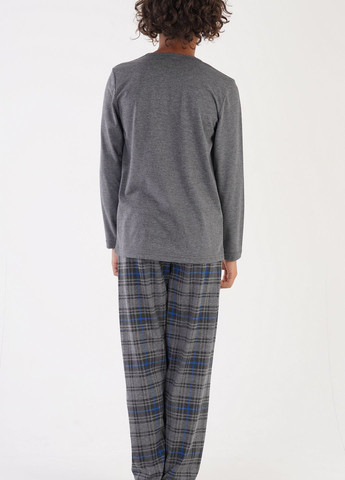 Серая всесезон пижама подростковая (лонгслив, штаны) лонгслив + брюки Vienetta
