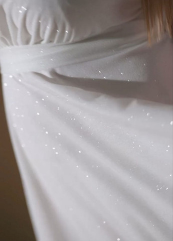 Белое вечернее платье а-силуэт Militon однотонное