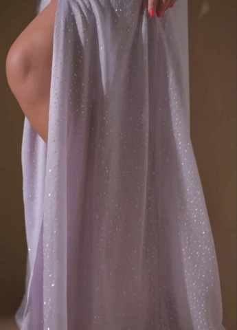 Комбинированное вечернее платье а-силуэт Militon однотонное