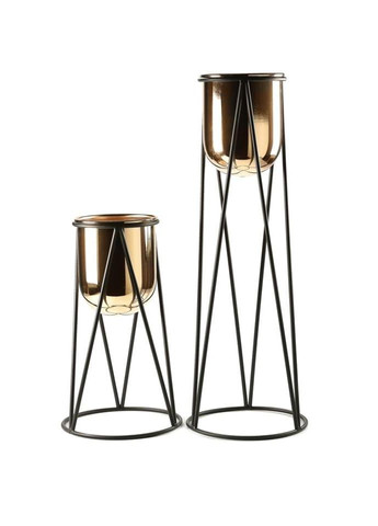 Підсвічник святковий REMY-DEСOR металевий Олімп золотого кольору для широкої свічки висота 51 см декор дому REMY-DECOR (266345179)