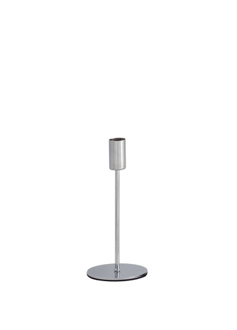 Підсвічник святковий REMY-DEСOR металевий Стокгольм срібного кольору для тонкої свічки висота 19 см декор REMY-DECOR (266345110)