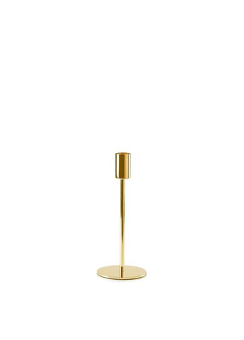 Підсвічник святковий REMY-DEСOR металевий Стокгольм золотого кольору для тонкої свічки висота 19 см декор REMY-DECOR (266345101)