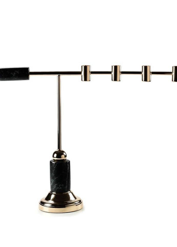 Підсвічник святковий REMY-DEСOR з металу Кран золотого кольору на чотири свічки з чорним каменем висота 38 см REMY-DECOR (266345174)