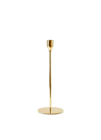 Підсвічник святковий REMY-DEСOR металевий Гамлет золотого кольору для тонкої свічки висота 28см декор дому REMY-DECOR (266345184)