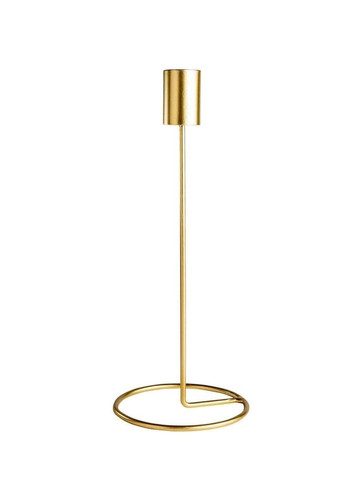 Подсвечник праздничный REMY-DEСOR металлический Гуннар золотого цвета для тонкой свечи высота 28 см декор дома REMY-DECOR (266345158)