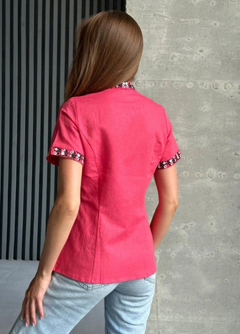 Малинова сорочка із льону з вишивкою Magnet (266344027)