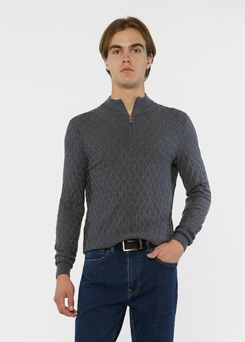 Серый зимний свитер мужской Arber Zipper-Neck N-AVT-102