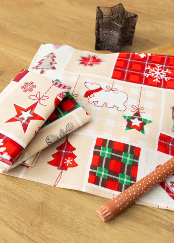 Салфетки льняные "Украшение" 35х35 см (комплект 4 шт.) Homedec - (266345236)