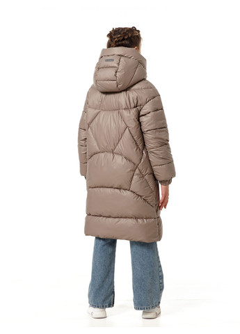 Кавова зимня зимова куртка на екопусі Tiaren Jasmine