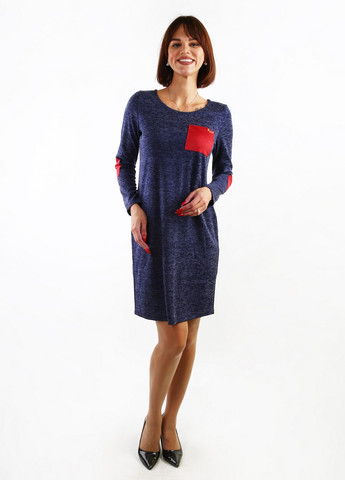 Синее кэжуал платье Zemal однотонное