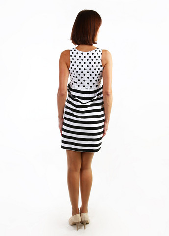 Черно-белое кэжуал платье No Brand в полоску