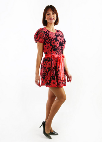 Коралловое кэжуал платье Alpama с цветочным принтом