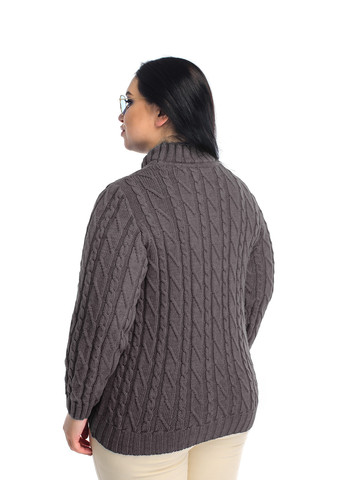 Сірий жіночий м'який светр з стійкою коміром SVTR