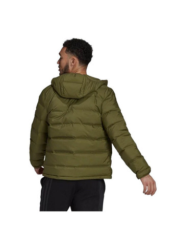 Зеленая демисезонная мужская куртка helionic gu3954 adidas
