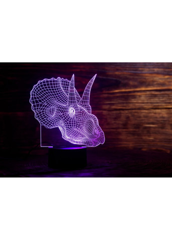 Нічник-світильник 3D "Трицераптор" 21х16 см 3DTOYSLAMP (266418223)