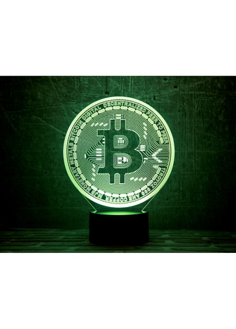 Нічник-світильник 3D "Bitcoin" 25х15 см 3DTOYSLAMP (266419276)