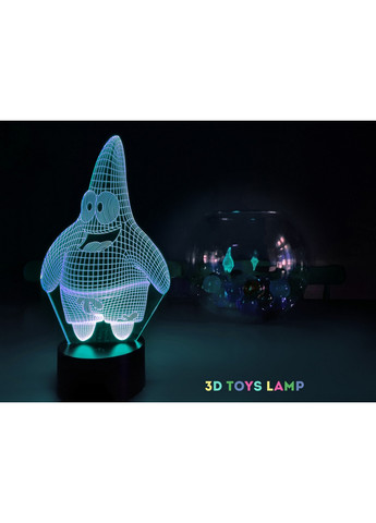 Ночник-светильник 3D "Патрик" 26х13 см 3DTOYSLAMP (266418437)