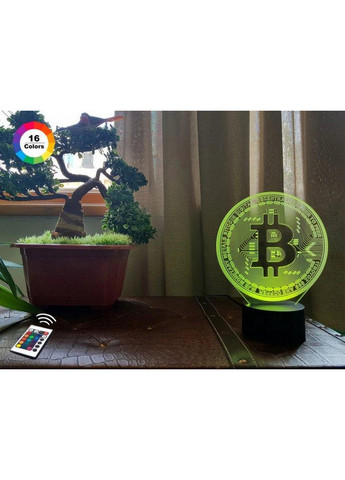 Ночник-светильник 3D "Bitcoin" 25х15 см 3DTOYSLAMP (266420434)