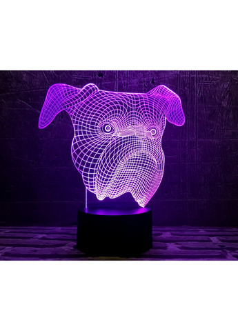 Нічник-світильник 3D "Бульдог" 19х17 см 3DTOYSLAMP (266419481)