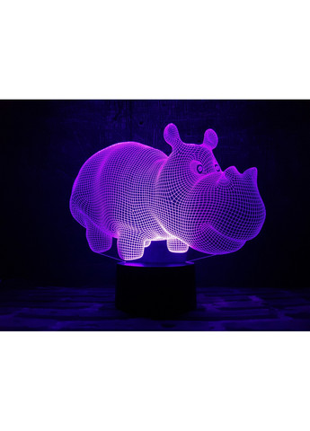 Нічник-світильник 3D "Бегемот" 21х12 см 3DTOYSLAMP (266419922)