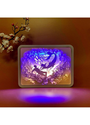 3D настольная картина-ночник "Чары русалки" 21х16 см 3DTOYSLAMP (266420464)