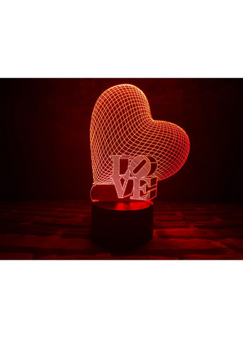 Ночник-светильник 3D "Сердце LOVE" 21х14 см 3DTOYSLAMP (266420356)