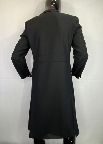 Черное демисезонное Пальто двубортное Umit Benan