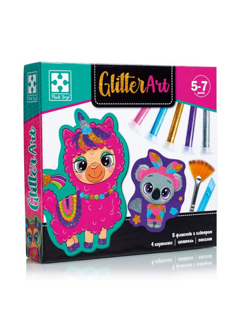 Набір для творчості "Glitter Art. Блискучі звірята" VT4501-11 (укр) Vladi toys (266422376)