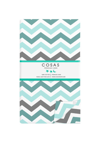 Простирадло на резинці 80х160 MINT ZIGZAG (4822052089071) Cosas (266617080)