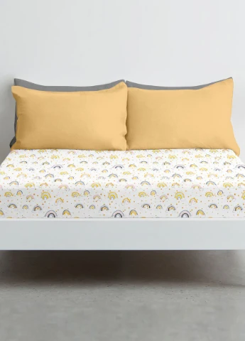 Простирадло на резинці 90х200 RAINBOW STAR YELLOW (4822052149683) Cosas (266616975)