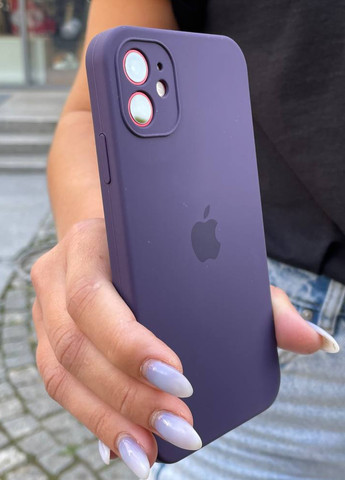 Чехол iPhone 11 Silicone Case с квадратными бортиками Full Camera Elderberry No Brand (266623483)
