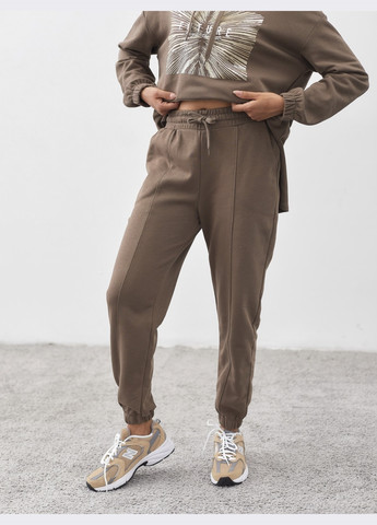 коричневые брюки с кулиской по талии Dressa (266622400)