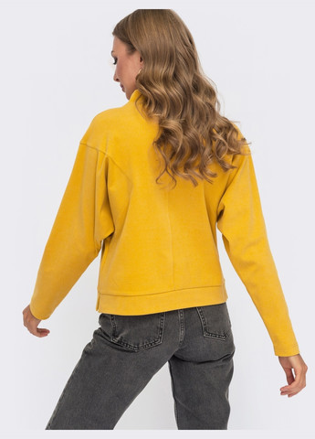 Желтый зимний теплый джемпер желтого цвета с рукавом «летучая мышь» Dressa