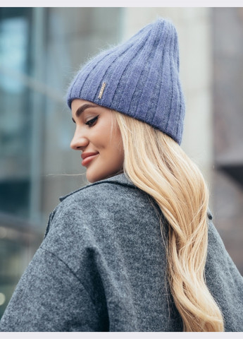 синяя шапка из смесовой шерсти кролика Dressa (266622296)