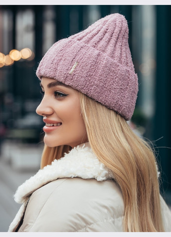 пудрова шапка-біні з підворотом та мікрофлісом Dressa (266622293)