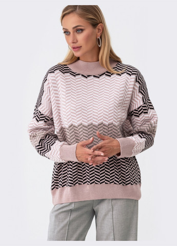 Пудровий зимовий пудровий светр з візерунком ялинка Dressa