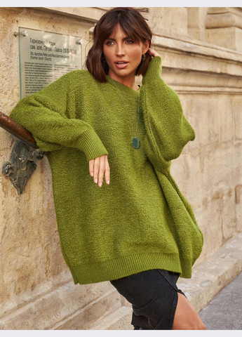 Зеленый зимний зелёный свитер прямого кроя Dressa
