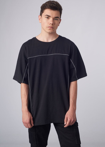 Чорна футболка оверсайзова ronin рефлективна чорна Custom Wear