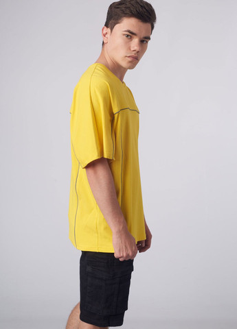 Жовта футболка оверсайзова ronin рефлективна жовта Custom Wear