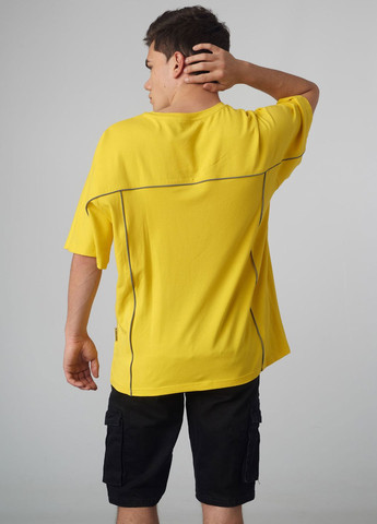 Желтая футболка оверсайзова ronin рефлективная желтая Custom Wear