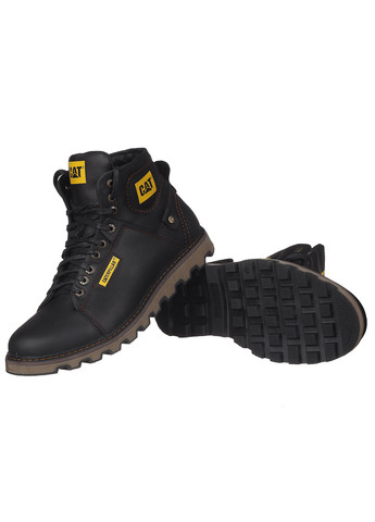 Черные зимние мужские кожаные ботинки 114 Barzoni