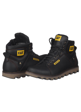 Черные зимние мужские кожаные ботинки 114 Barzoni