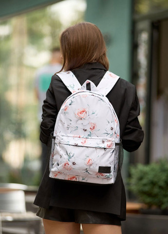 Женский рюкзак Brix PJT с цветочным белым принтом. Sambag (266631520)