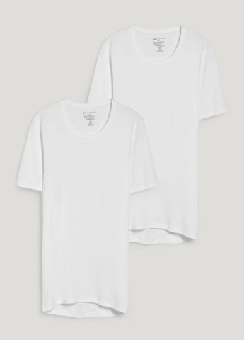 Белая удлиненная футболка из хлопка (2шт.) C&A