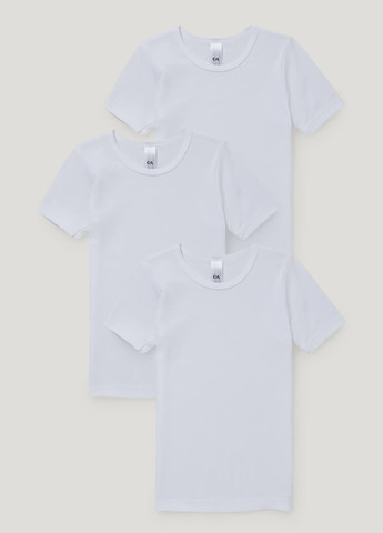 Біла демісезонна комплект футболок з бавовни (3шт.) C&A