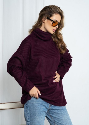 Фіолетовий демісезонний фіолетовий подовжений светр із високим горлом ISSA PLUS