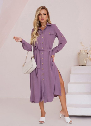 Темно-фіолетове плаття-сорочка з бічними розрізами ISSA PLUS (266783509)