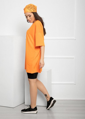 Оранжевая летняя оранжевая свободная трикотажная футболка ISSA PLUS