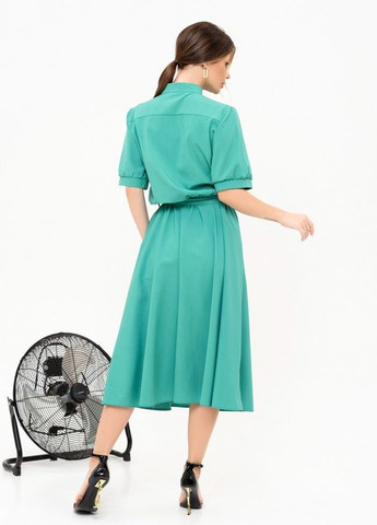 Зелена сукня-сорочка міді довжини ISSA PLUS (266782268)