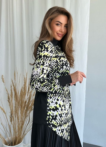 Сорочка SA-278A чорно-салатова ISSA PLUS (266782682)